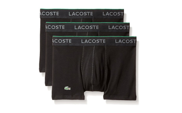 Lacoste Men's 3-Pack Essentials Cotton Trunk - Black