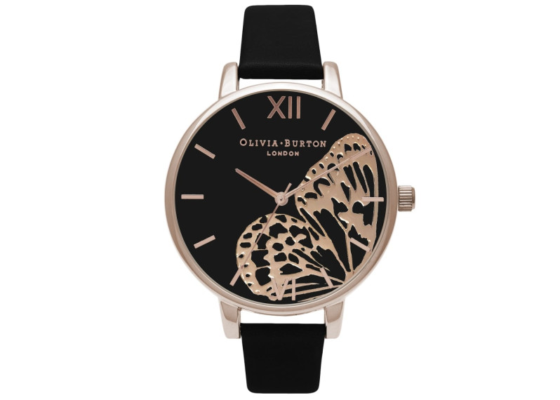 Applied Wing Black & Rose Gold Watch (OB16AM97)