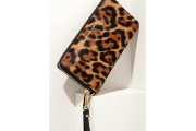 Jet Set Travel Leopard Calf Hair Continental Wristlet