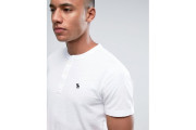 3 Pack Henley Muscle Slim Fit T-Shirt in White