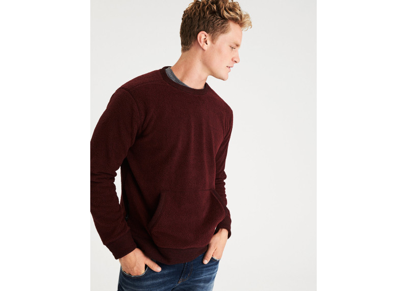 ACTIVE FAUX SHERPA CREW NECK SHIRT