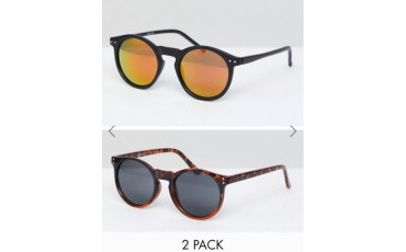 2 PACK Round Sunglasses