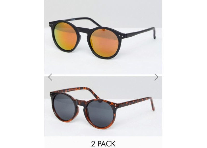 2 PACK Round Sunglasses