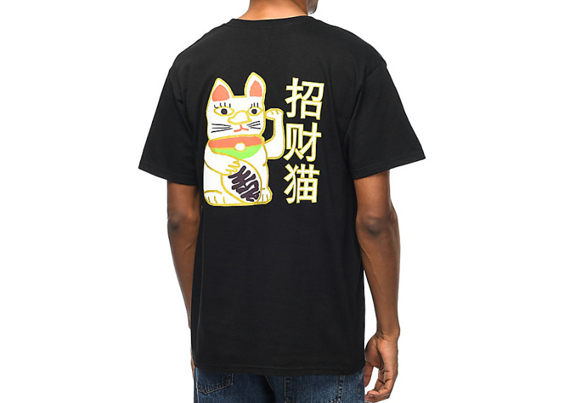 Lucky Cat Black T-Shirt