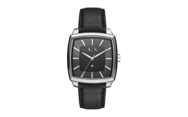 Men's Leather Strap Watch, 40mm