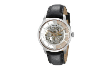 Townsman Automatic See Through Dial Black Leather Men's Watch