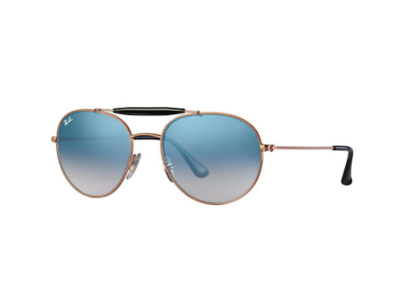 Light Blue Degraded Round Sunglasses