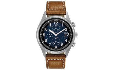 Chandler Blue Dial Men's Chronograph Leather Watch