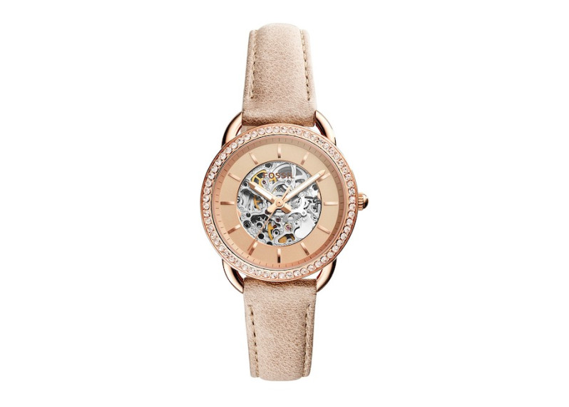 Women's Automatic Three-Hand Sand Leather Watch, 35mm