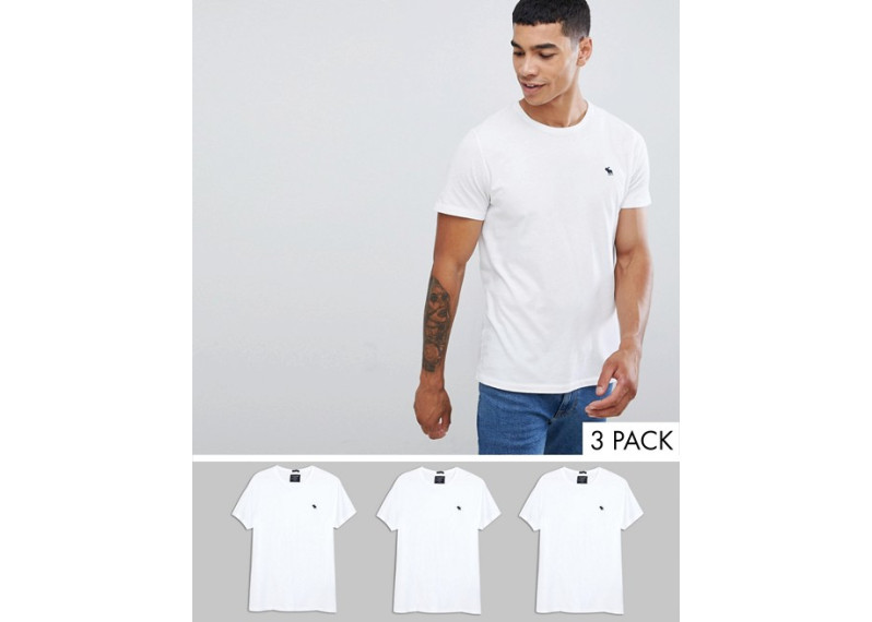 3 pack crew neck t-shirt icon logo in white