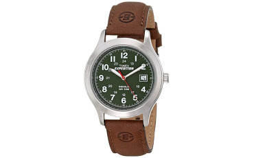 Timex Men's T40051 Expedition Metal Field Brown Leather Strap Watch - Brown/Olive