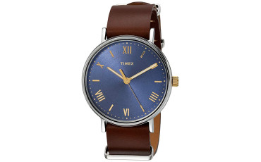 Timex Men's Southview 41mm Leather Strap Watch - Brown/Blue