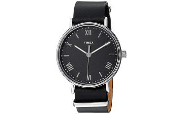Timex Men's Southview 41mm Leather Strap Watch - Black/Silver-Tone