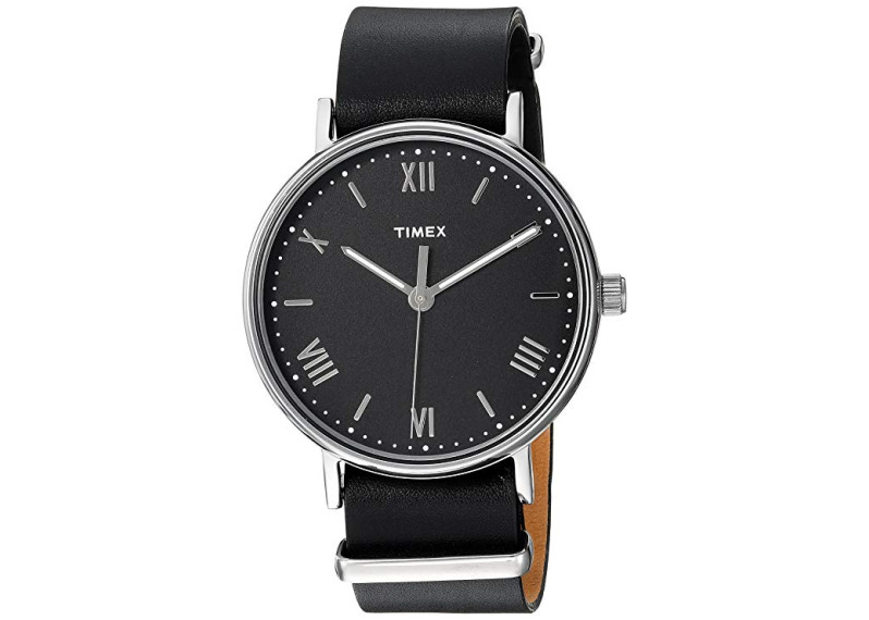 Timex Men's Southview 41mm Leather Strap Watch - Black/Silver-Tone