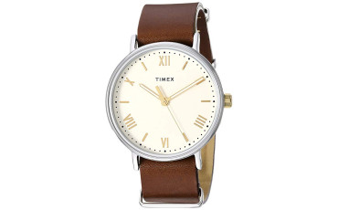 Timex Men's Southview 41mm Leather Strap Watch - Brown/Cream