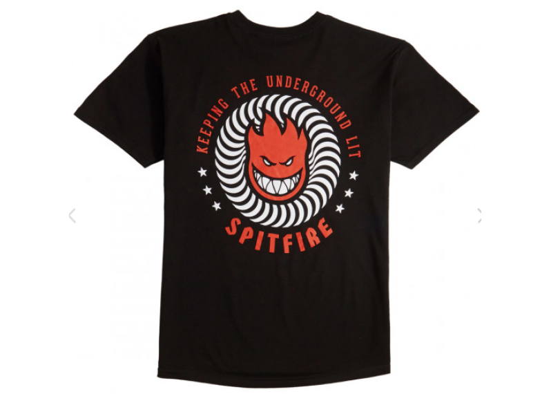 Spitfire KTUL T-Shirt - Black/Red/White