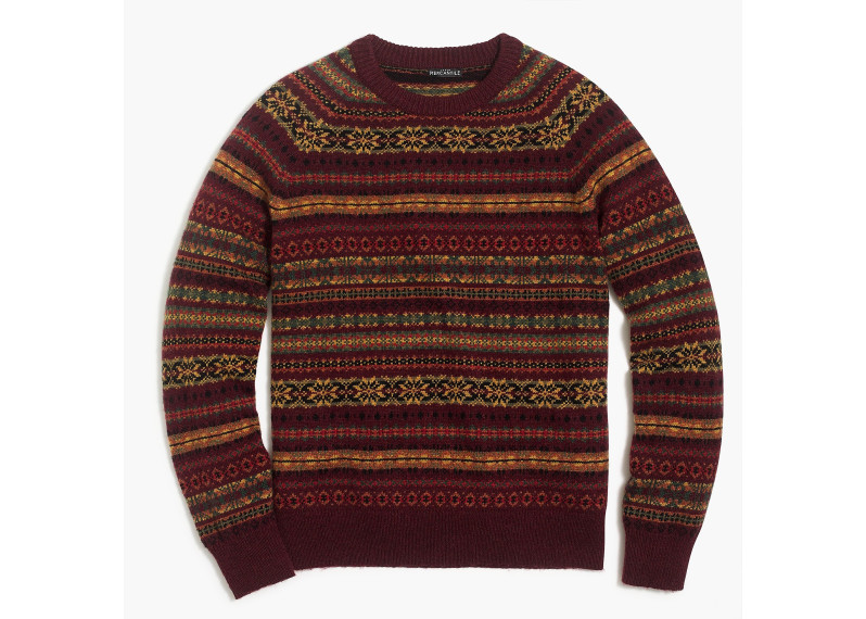 Fair isle crewneck sweater in supersoft wool blend