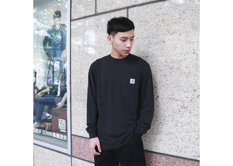(K126) L/S Workwear Pocket Shirt - Black