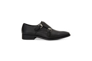 Men's Robbie Tumbled Leather Monk-Strap Loafers
