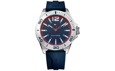 Men's Blue Silicone Strap Watch 45mm