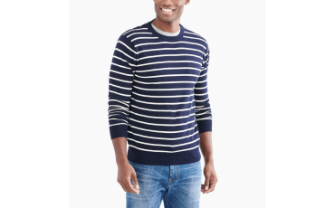 Striped crewneck sweater in cotton