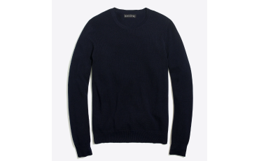 Slim-fit cotton piqué crewneck sweater