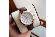 Grant Chronograph Eggshell Dial Brown Leather Men's Watch