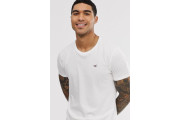 3 pack crew neck t-shirt seagull logo slim fit in white/gray/navy