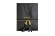 Rhea Medium Leather Backpack - Black