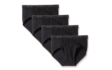 Calvin Klein Men's Underwear 4 Pack Cotton Classics Briefs - Black