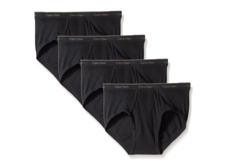 Calvin Klein Men's Underwear 4 Pack Cotton Classics Briefs - Black
