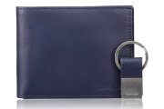 RFID Blocking Leather Bookfold Wallet With Key Fob