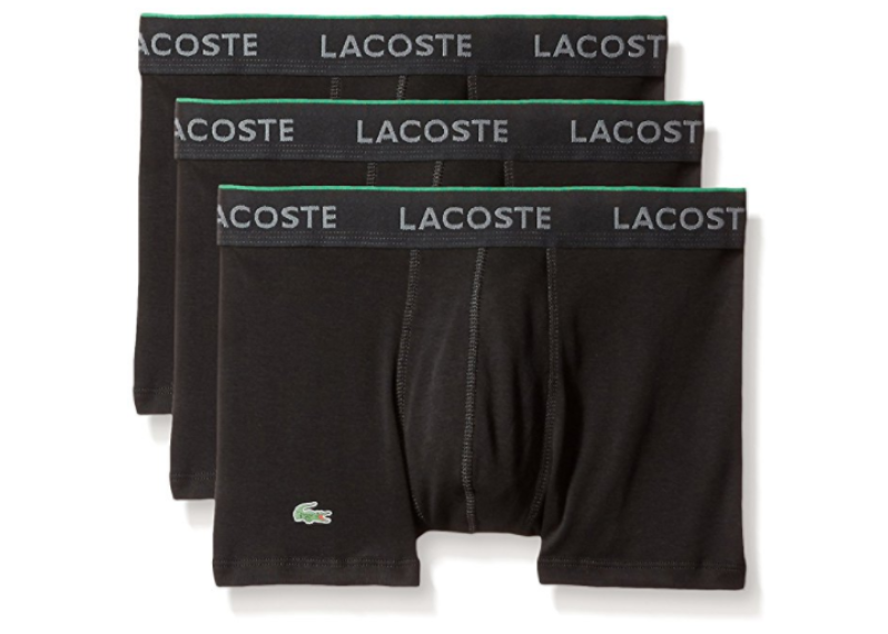 Lacoste Men's 3-Pack Essentials Cotton Trunk - Black