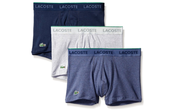 Lacoste Men's 3-Pack Essentials Cotton Trunk - Cargo/Navy/Grey
