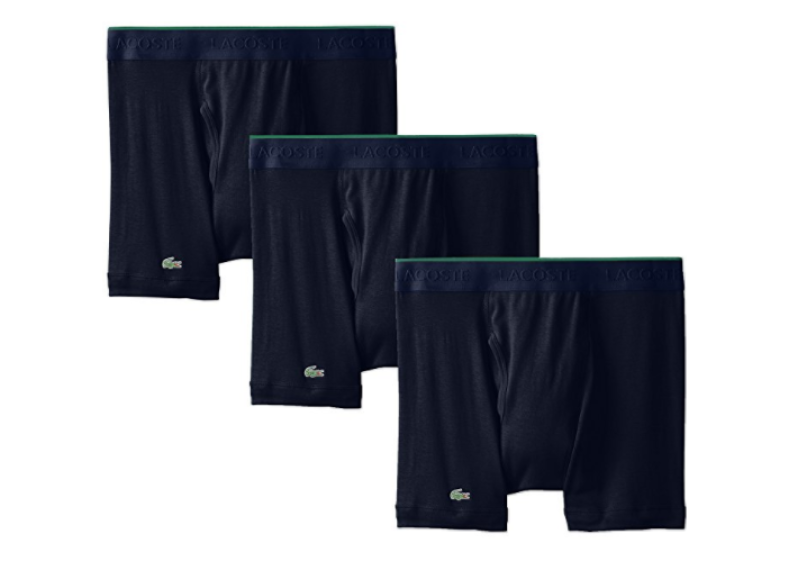 Lacoste Men's 3-Pack Essentials Cotton Boxer Brief - Navy