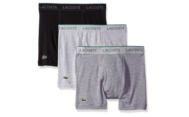 Lacoste Men's 3 Pack Boxer Brief - Grey/Grystp/Blk