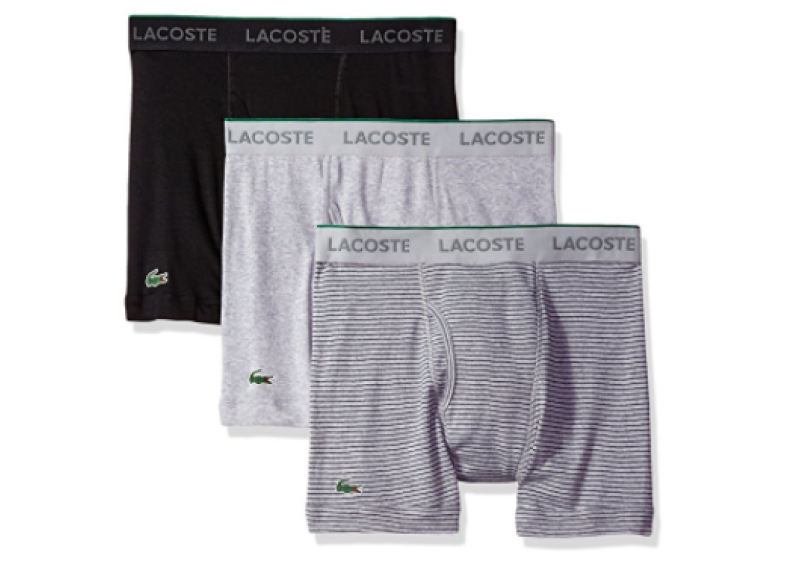 Lacoste Men's 3 Pack Boxer Brief - Grey/Grystp/Blk