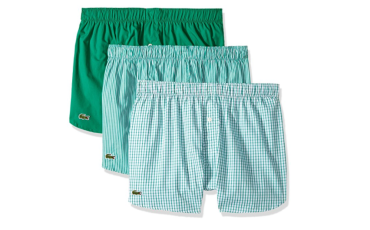 Lacoste Men's 3 Pack Gingham Woven Boxer - Grnghm/Grn/Grst