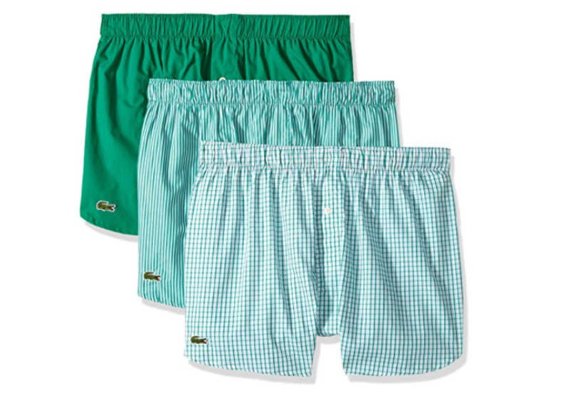 Lacoste Men's 3 Pack Gingham Woven Boxer - Grnghm/Grn/Grst