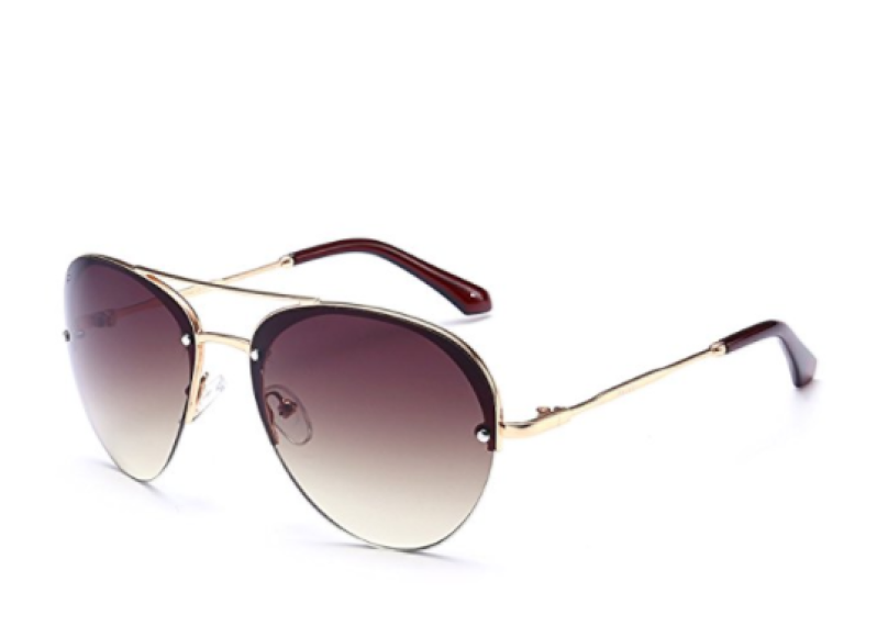 PRIVE REVAUX “The Warrior” Handcrafted Designer Aviator Sunglasses - Gold