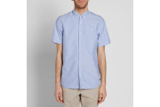 FRED PERRY CLASSIC SHORT SLEEVE OXFORD SHIRT - Light Smoke