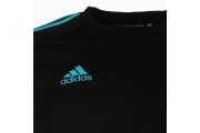 adidas 3 Stripe Estro T Shirt Mens - Black/Sol Blue