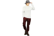 Skinny Jogger Cropped Pants - Wine red