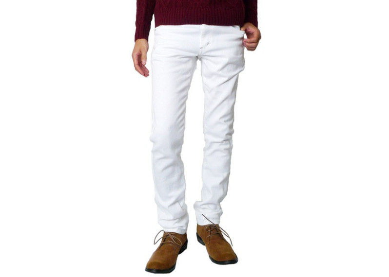 Skinny Stretch Cotton Pants - White