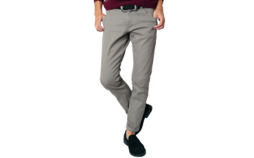 Skinny Stretch Cotton Pants - Gray