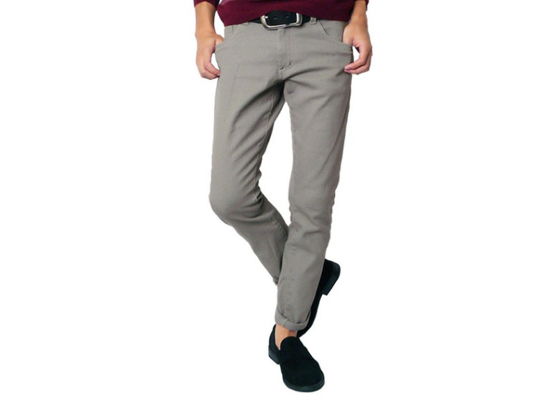 Skinny Stretch Cotton Pants - Gray