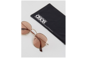 ASOS Metal Round Sunglasses In Gold