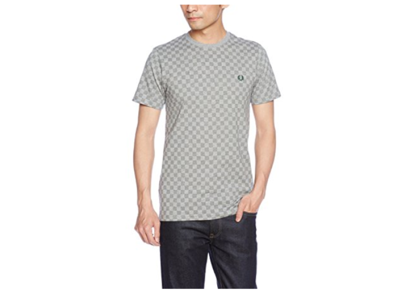 FRED PERRY Checkerboard Print - STEEL MARL