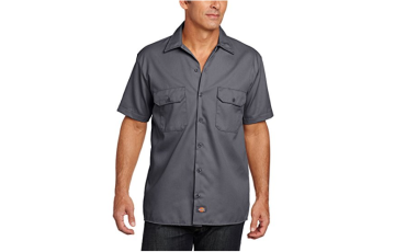 Dickies Men's Big-Tall Short-Sleeve Work Shirt - Charcoal