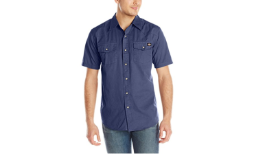 Dickies Men's Short-Sleeve Twill Western Shirt - Mood Indigo